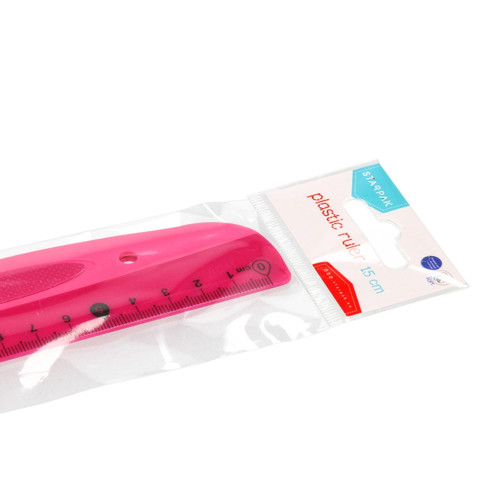 Starpak Plastic Ruler 15cm, pink