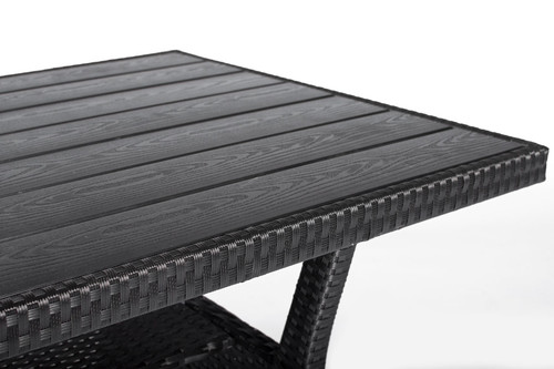 Garden Corner Sofa Set with Table, black