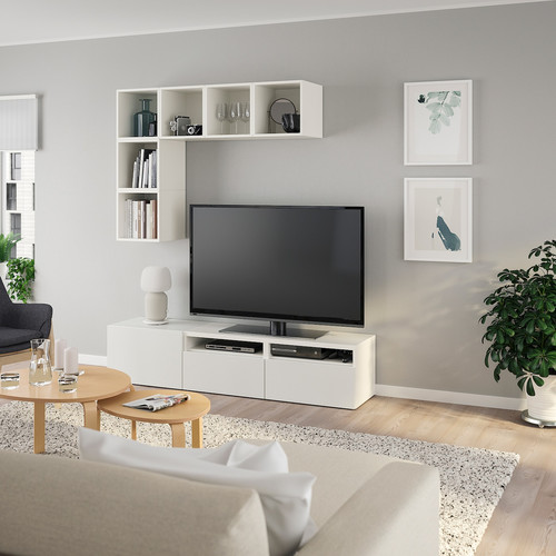 BESTÅ / EKET TV storage combination, white, 180x40x170 cm