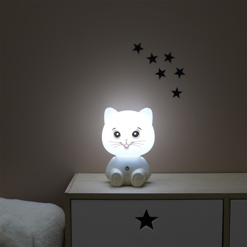 Night Lamp Cat USB LED, white