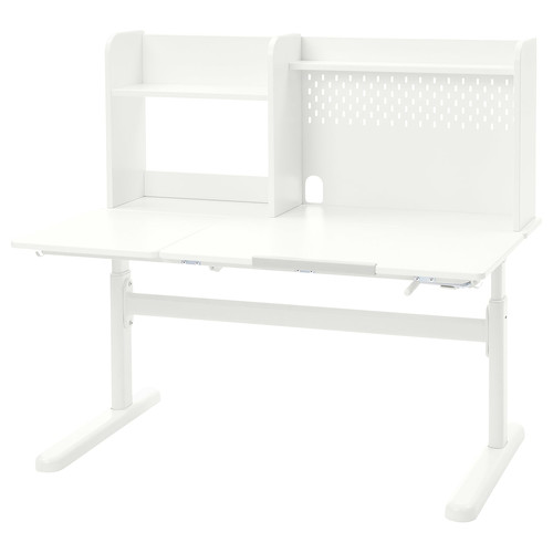 BERGLÄRKA Desk top and shelf, white, 120x70 cm