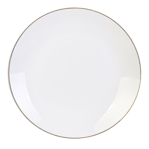 Plate Pearl Gold 27cm, white