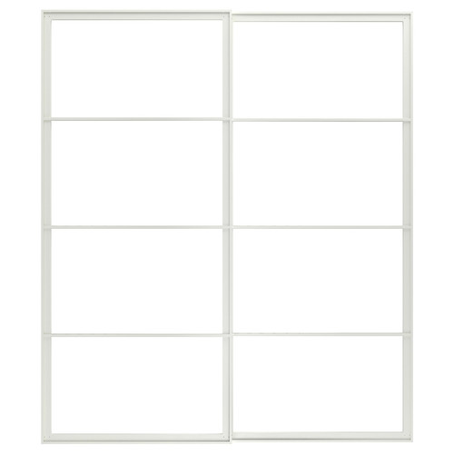 PAX Pair of sliding door frames w rail, white, 200x236 cm