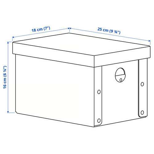 GÄRDESGÅRD Storage box with lid, natural, 18x25x16 cm