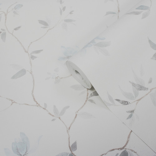 GoodHome Vinyl Wallpaper on Fleece Mugga, blue