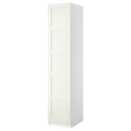 PAX Wardrobe with 1 door, white/Bergsbo white, 50x60x236 cm