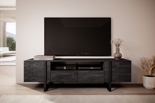 TV Cabinet Verica 200 cm, charcoal/black legs