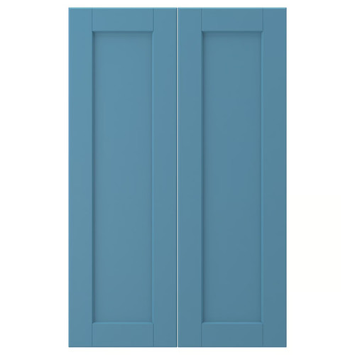 LERHYTTAN 2-p door f corner base cabinet set, blue, 25x80 cm