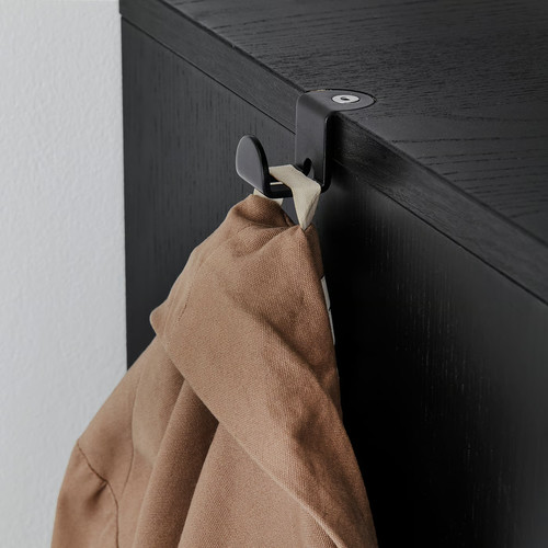 GALANT Cabinet with doors, black stained ash veneer, 80x120 cm