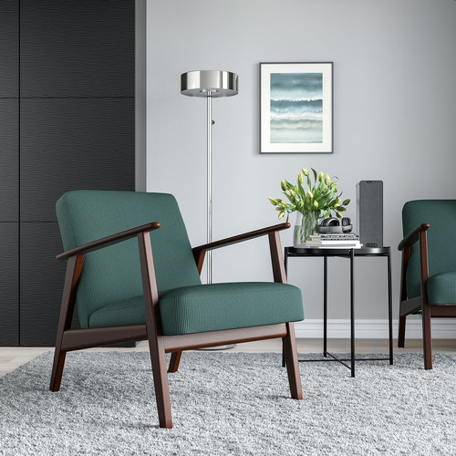 EKENÄSET Armchair, Kelinge grey-turquoise