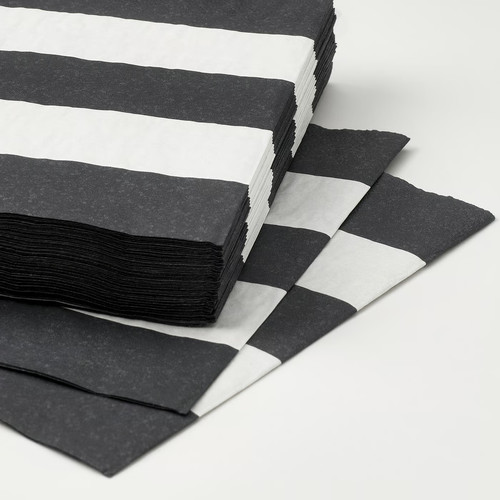 SILVERTETRA Paper napkin, striped black/white, 33x33 cm, 30 pack