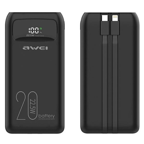 AWEI Power Bank Powerbank 20000mAh P169 K 22.5W USB-C+Apple Cab