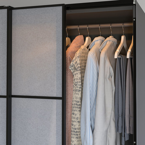 ÖVERSIDAN LED wardrobe lighting strp w sensor, dimmable dark grey, 71 cm