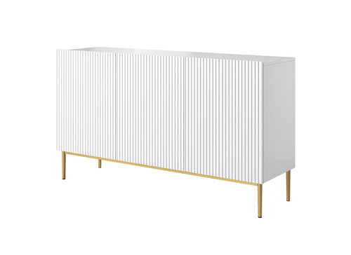 Three-Door Cabinet Nicole 150cm, matt white/gold legs