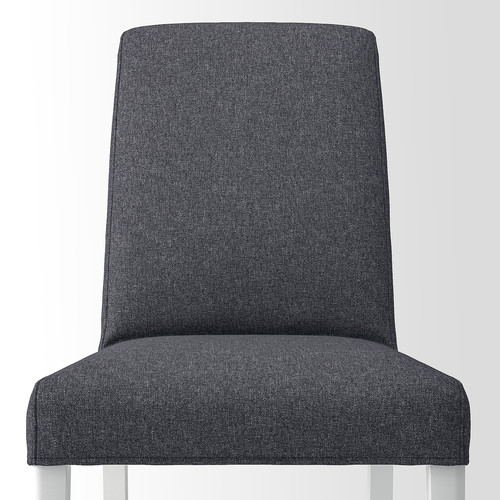 BERGMUND Chair, white/Gunnared medium grey, 4 pack