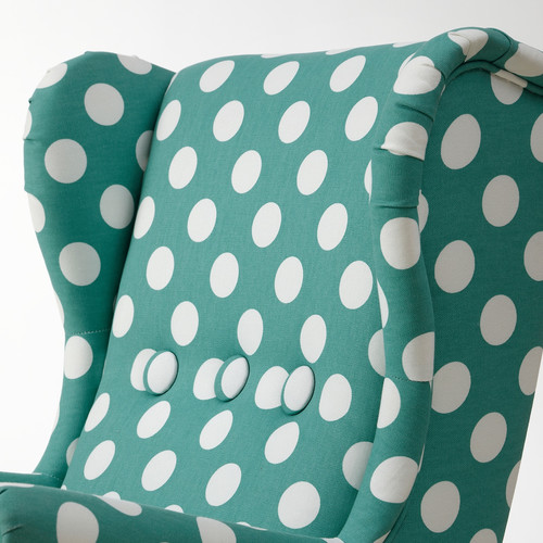 STRANDMON Children's armchair, Ebbetorp dotted turquoise