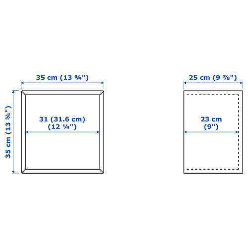 EKET Wall cabinet with glass door, light grey-blue, 35x25x35 cm