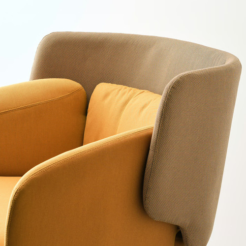 BINGSTA Armchair, Vissle dark yellow, Kabusa dark yellow