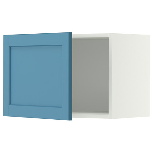 METOD Wall cabinet, white/Lerhyttan blue, 60x40 cm