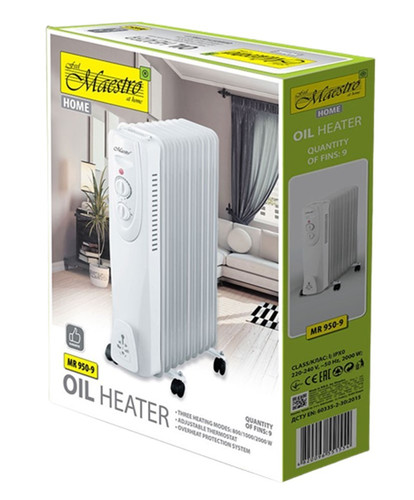 Feel Maestro 9-Fin Oil-Filled Radiator Heater 2000W MR-950-9