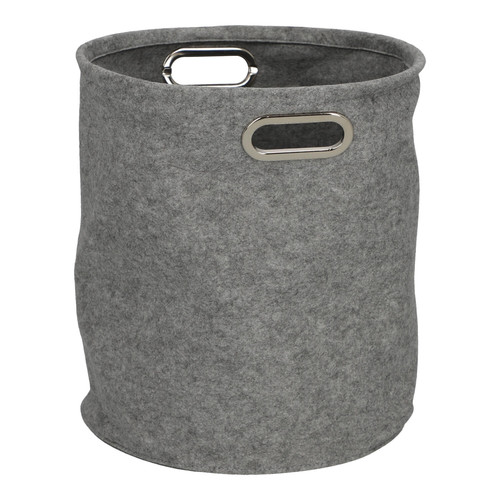 Felt Boxes Set of 2pcs, round, grey