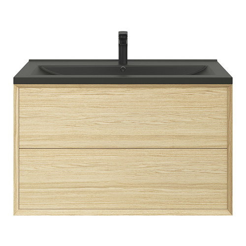 GoodHome Wash-basin Nira 100 cm, black