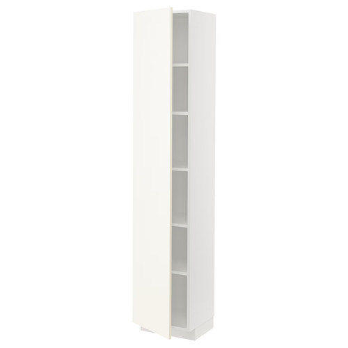 METOD High cabinet with shelves, white/Vallstena white, 40x37x200 cm