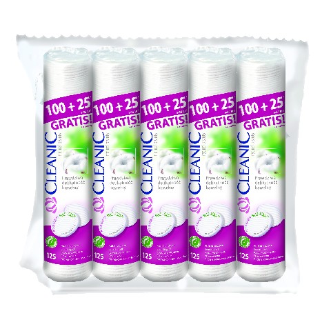 Cleanic Cotton Pads Pure Effect Round 5 x 125pcs