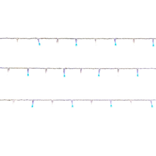 LED Lighting Chain 120 LED 7.1 m, outdoor, transparent, white-blue