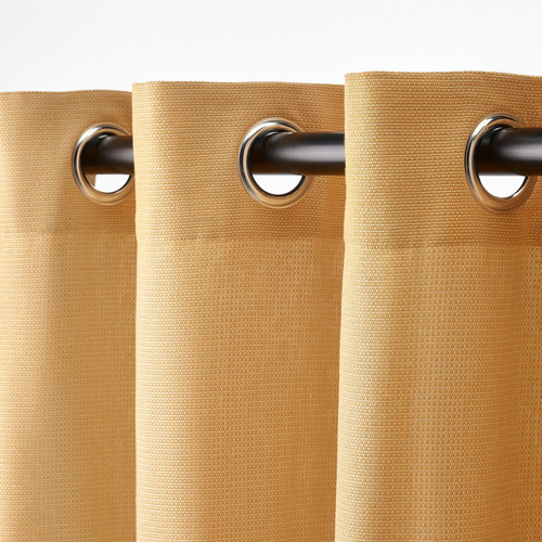 MOALINA Curtains, 1 pair, yellow, 145x300 cm