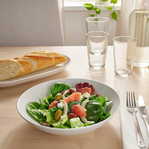 GODMIDDAG Deep plate, white, 23 cm
