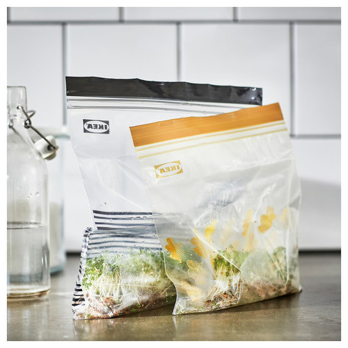 ISTAD Resealable bag, patterned black/yellow