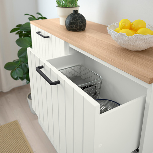 BESTÅ Storage combination w doors/drawers, white/Sutterviken/Kabbarp white clear glass, 120x42x240 cm
