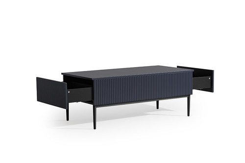 Coffee Table with Drawers Nicole, dark blue/black legs