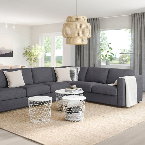 VIMLE Corner sofa, 5-seat, Gunnared medium grey