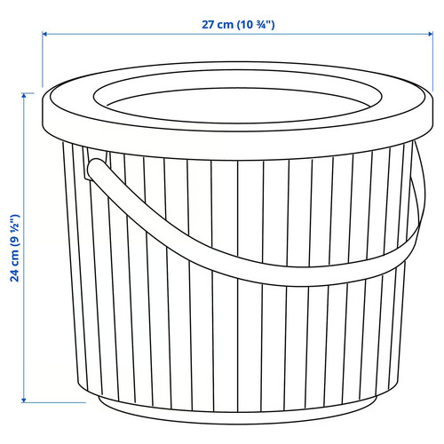 DAMMÄNG Bin with lid, dark grey, 8 l