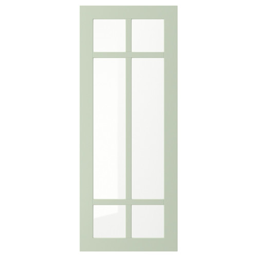 STENSUND Glass door, light green, 40x100 cm