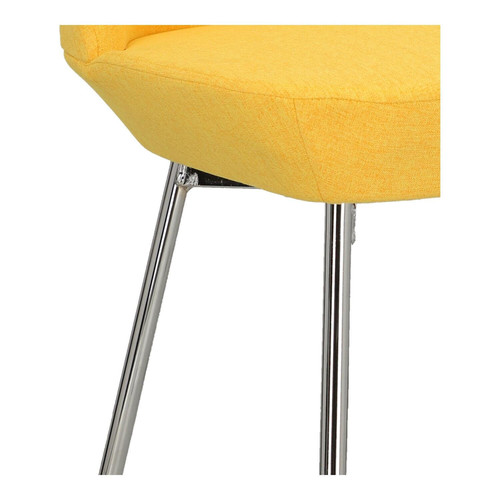 Upholstered Chair Cloe, yellow/chrome