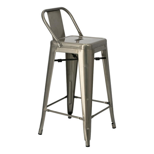 Bar Stool Paris Back Short 66cm, metalic