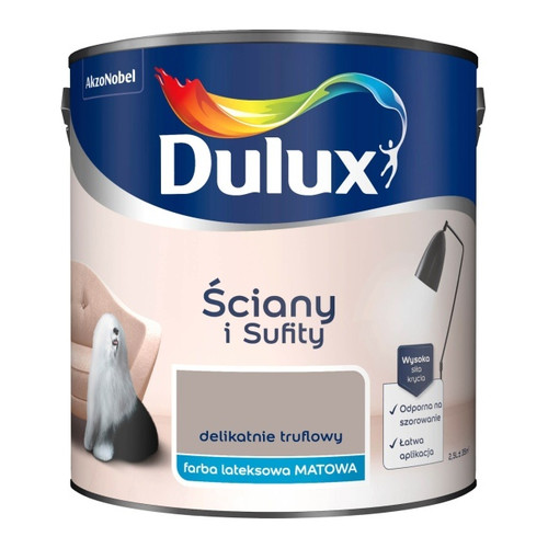 Dulux Walls & Ceilings Matt Latex Paint 2.5l gently truffle