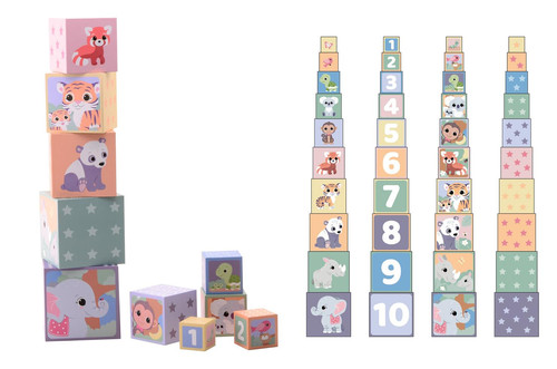 Joueco Wooden Stacking Blocks The Wildies Family 18m+