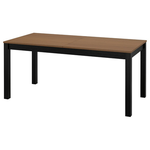 ÅLHULT Extendable table, black/brown, 170/220x80 cm