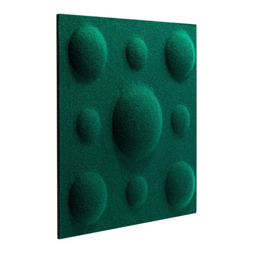 Decorative Wall Panel 30 x 30 cm, felt, bubbles, bottle green