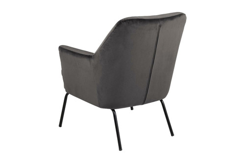 Armchair Chisa, velvet, dark grey