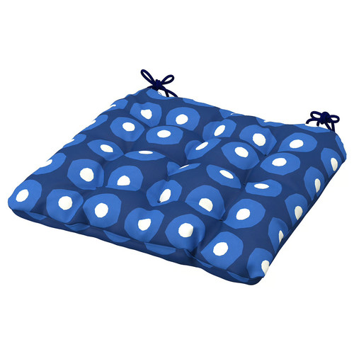 KLÖSAN Chair cushion, outdoor, dark blue, 36x32 cm