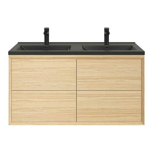 GoodHome Wash-basin Nira 120 cm, black