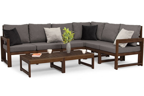 Outdoor Corner Furniture Set XXL MALTA, dark brown/graphite