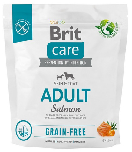 Brit Care Grain Free Adult Small & Medium Salmon Dry Dog Food 1kg