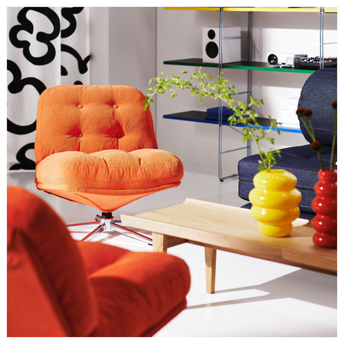 DYVLINGE Swivel armchair, Kelinge orange
