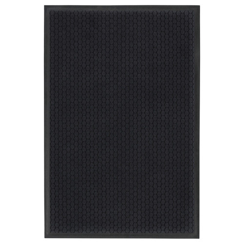 VATTENVERK Door mat, indoor, dark grey, 60x90 cm